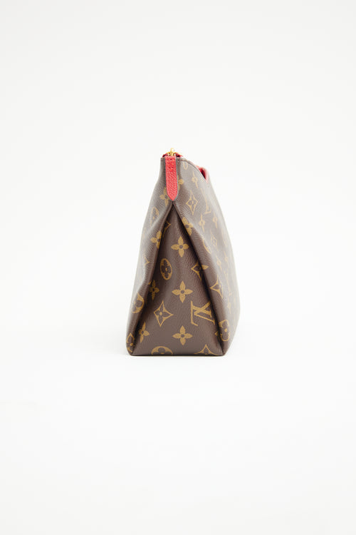 Louis Vuitton Brown Monogram 
Red Pallas Beauty Case