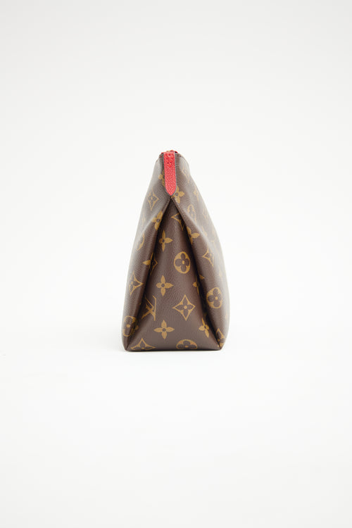 Louis Vuitton Brown Monogram 
Red Pallas Beauty Case