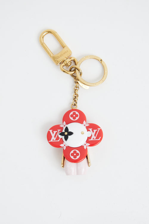 Louis Vuitton Red 
Pink Vivienne Bag Charm