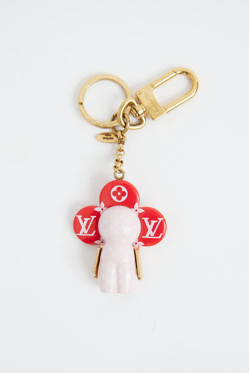 Louis Vuitton Red 
Pink Vivienne Bag Charm