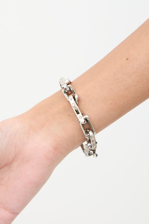 Louis Vuitton Silver Monogram Chain Bracelet