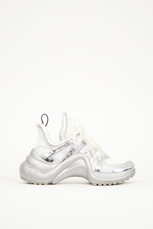 Louis Vuitton White 
Silver Archlight Sneaker