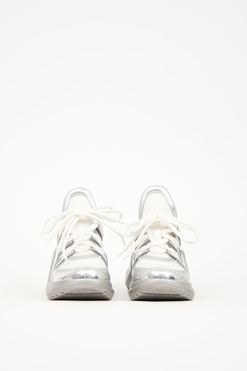 Louis Vuitton White 
Silver Archlight Sneaker