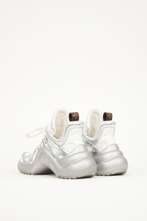 Louis Vuitton White 
Silver Archlight Sneaker