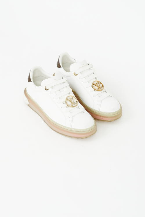 Louis Vuitton White Time Out LV Logo Sneaker