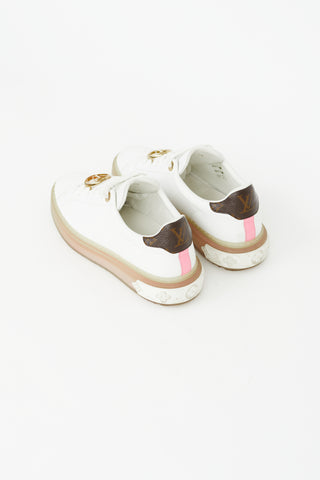 Louis Vuitton White Time Out LV Logo Sneaker