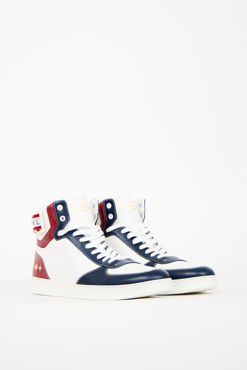 Louis Vuitton White 
Multi Leather Rivoli Sneaker