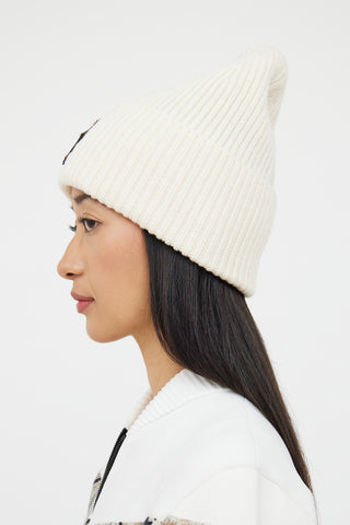 Louis Vuitton Cream Wool Logo Beanie