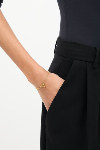 Louis Vuitton Yellow Gold Essential V Pendant Bracelet