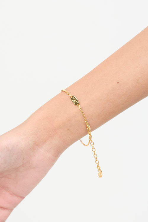 Louis Vuitton Yellow Gold Essential V Pendant Bracelet