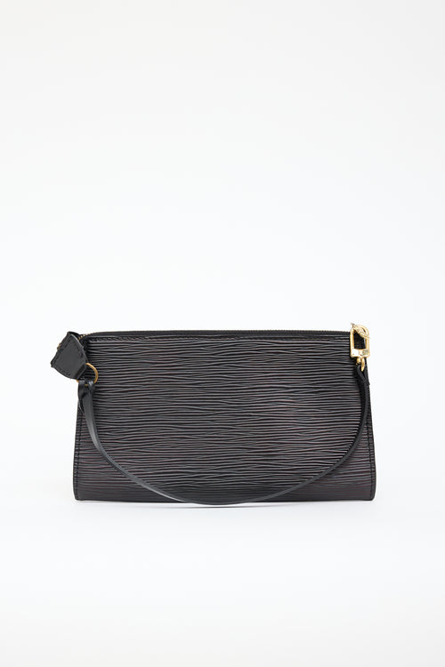  Black Epi Leather Pochette Accessories Bag