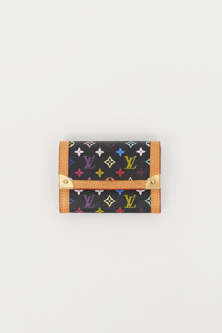 Louis Vuitton X Takashi Murakami 2004 Black 
Multi Monogram Coin Pouch