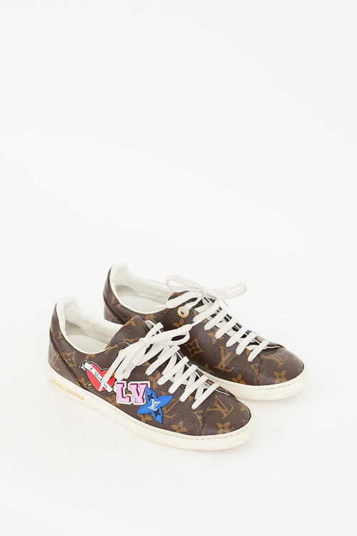 Louis Vuitton Brown Monogram Black Hearts Sneaker