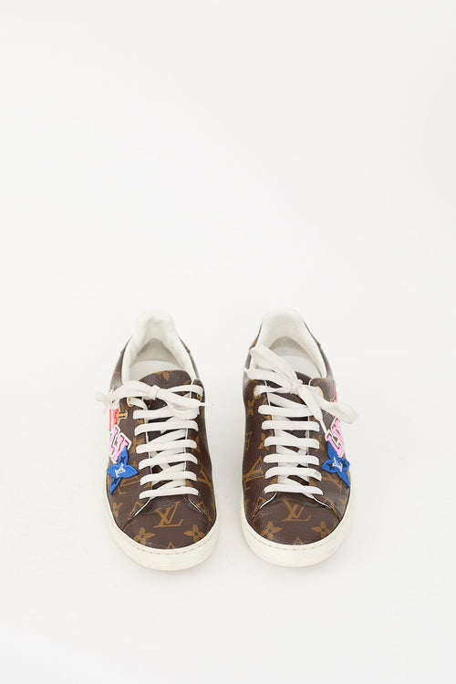 Louis Vuitton Brown Monogram Black Hearts Sneaker