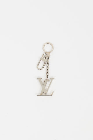 Louis Vuitton Silver Metal LV Initials Keychain