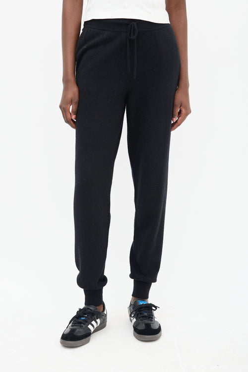 Loulou Studio Black Cashmere Maddalena Lounge Pant