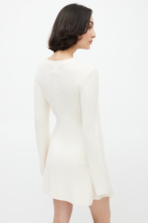 Loulou Studio Beige Wool Ribbed  Dress