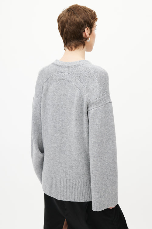 Loulou Studio Grey Wool Knit Cardigan