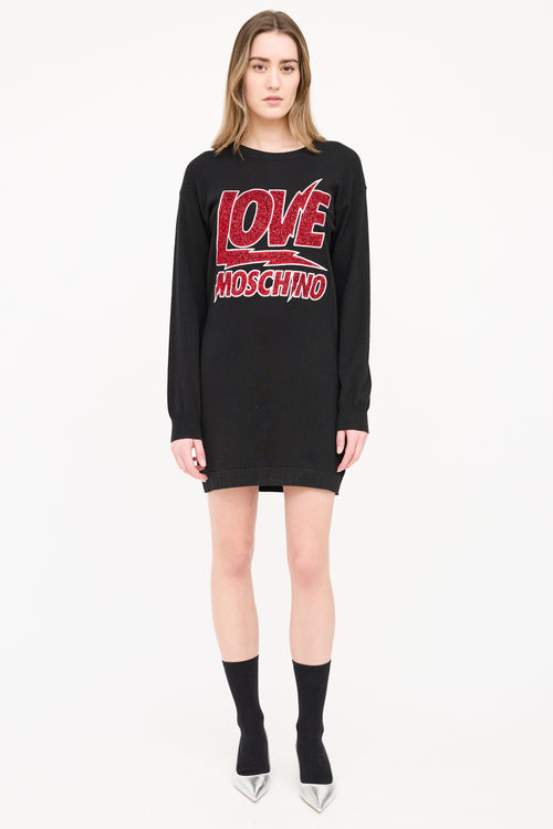 Moschino Wool Love Moschino Tinsel Logo Sweater