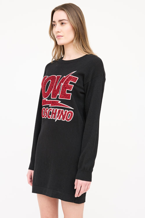 Moschino Wool Love Moschino Tinsel Logo Sweater