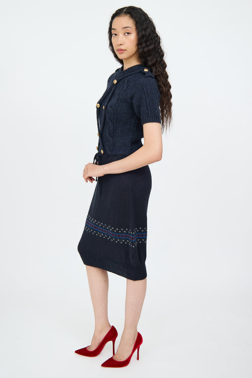 Moschino Blue Multi Colour Knit Dress