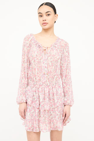 LoveShackFancy Floral Drawstring Dress