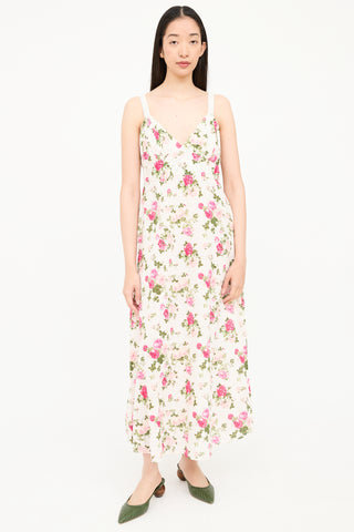 LoveShackFancy Floral Poplin Maxi Dress