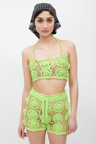 Lovers 
Friends Green Tia Crochet Co-Ord Set