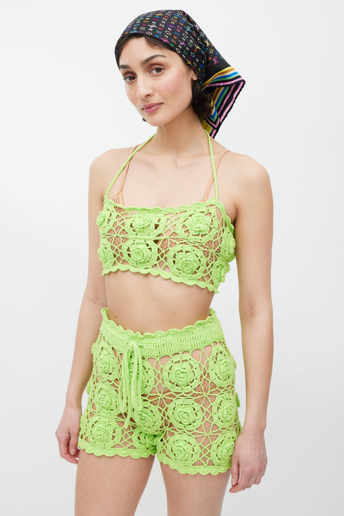 Lovers 
Friends Green Tia Crochet Co-Ord Set