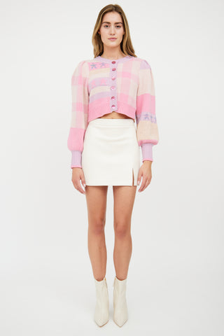 LoveShackFancy Pink 
Pastel Rib Knit Cardigan