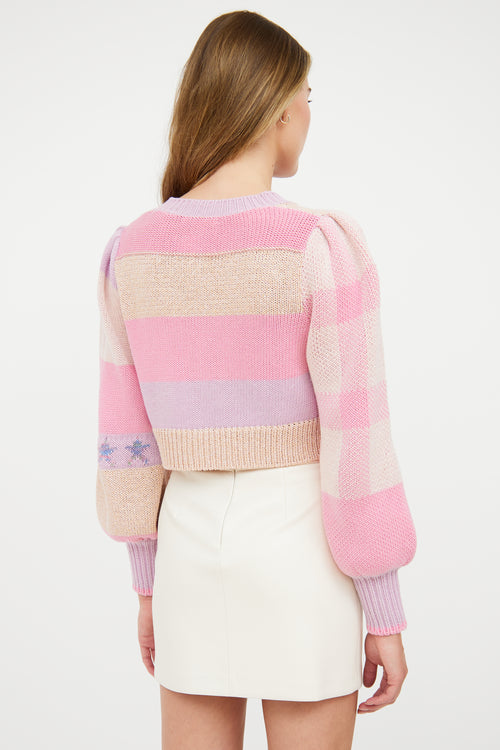 LoveShackFancy Pink 
Pastel Rib Knit Cardigan