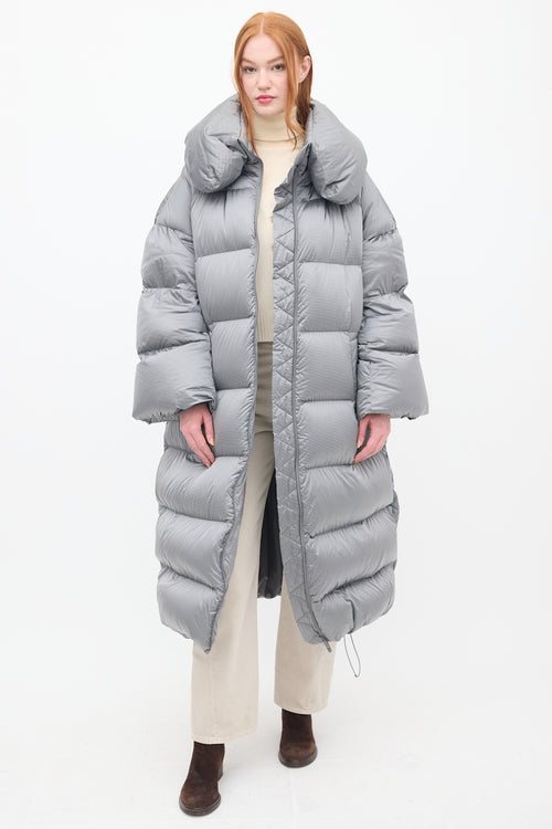 Lululemon Grey Down 
Nylon Puffer Coat