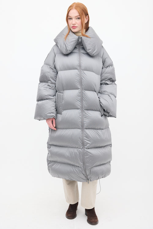 Lululemon Grey Down 
Nylon Puffer Coat