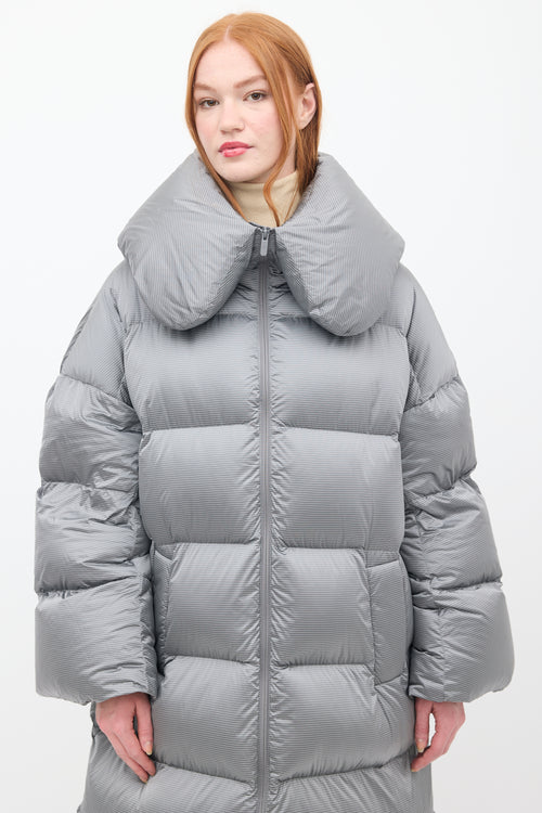 Lululemon Grey Down 
Nylon Puffer Coat