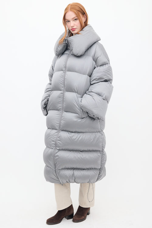 Lululemon Grey Down 
Nylon Puffer Coat