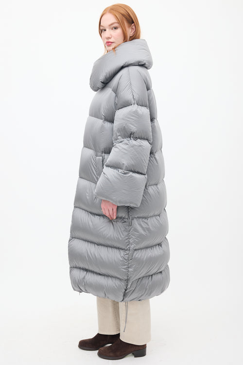 Lululemon Grey Down 
Nylon Puffer Coat