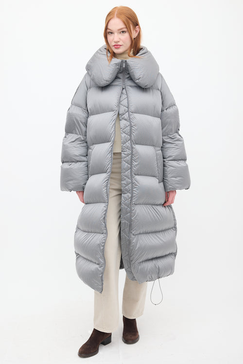 Lululemon Grey Down 
Nylon Puffer Coat