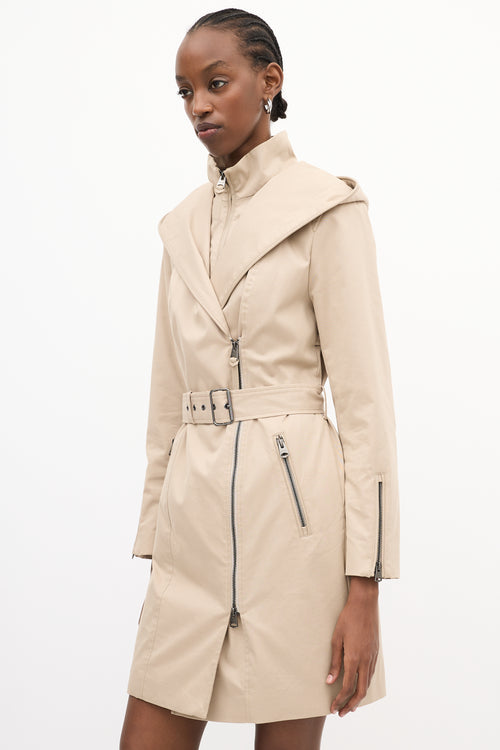 Mackage Beige Cotton Adela Layered Zip Coat