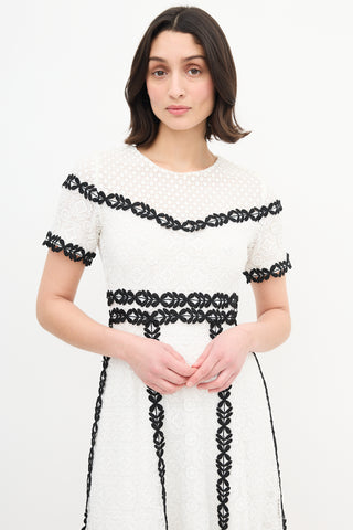 Maje White 
Black Lace  Dress