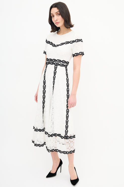 Maje White 
Black Lace  Dress