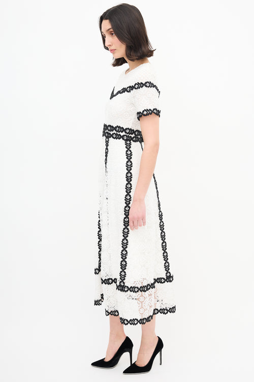 Maje White 
Black Lace  Dress