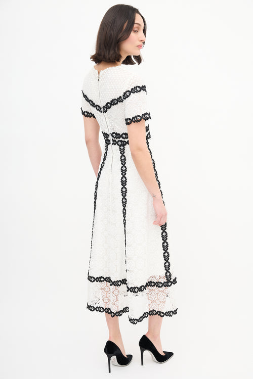 Maje White 
Black Lace  Dress