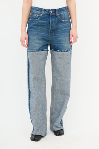 MM6 Maison Margiela Medium Wash Spliced Jeans