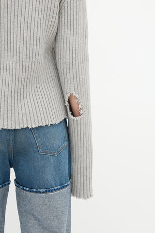 MM6 Maison Margiela Cut Out Ribbed Sweater