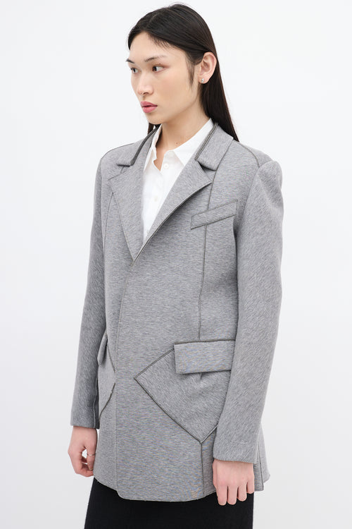 Marie Saint Pierre Heather Grey Neoprene Blazer