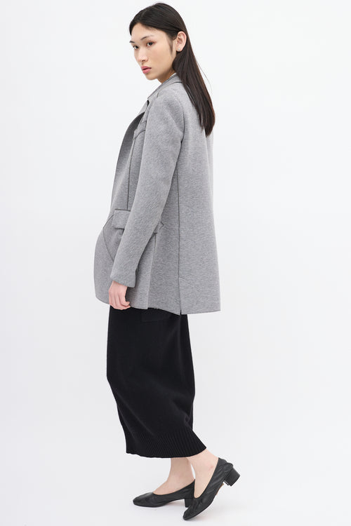 Marie Saint Pierre Heather Grey Neoprene Blazer