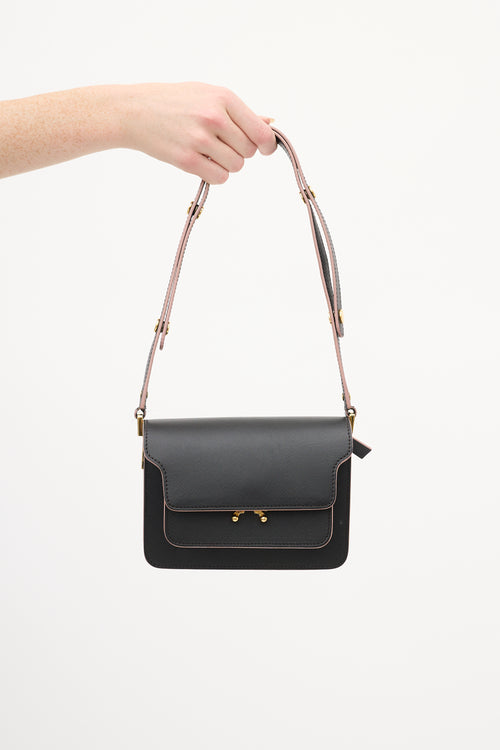 Marni Black 
Pink Leather Mini Trunk Bag