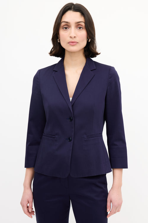 Max Mara Purple Cotton Slim Suit