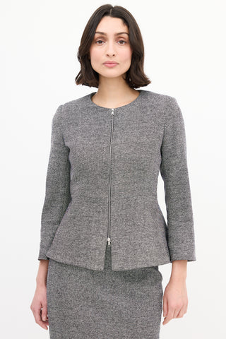 Max Mara Black 
White Tweed Skirt Suit