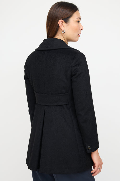 Max Mara Black Wool Pea Coat